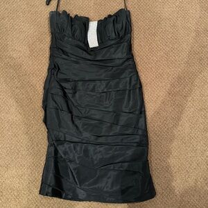 Women’s Black and Silver Strapless Dress
